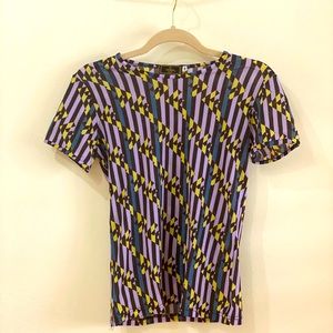 FENDI T-Shirt Purple Black & Teal with FENDI Logo